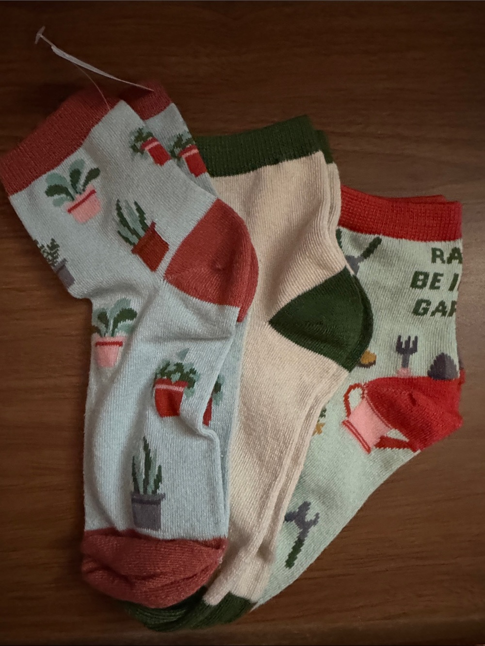New set of 3 plant themed crew socks